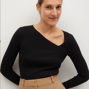 MANGO Asymmetric Knit Sweater in XS